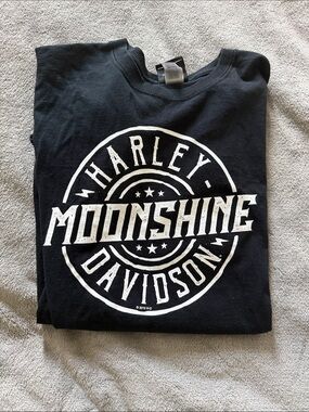 Harley-Davidson Black T-Shirt with White Moonshine Logo